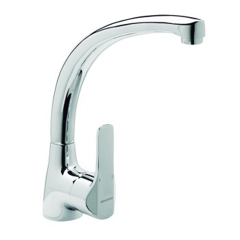 GRIFO GENEBRE K8 FREGADEROCAÑO CONFORMADO  MONOMANDO  CROMADO ANTICAL