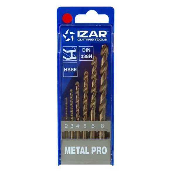 JUEGO BROCAS IZAR PROFESIONAL HSSECO DIN 338N INOX 2 A 8 MM