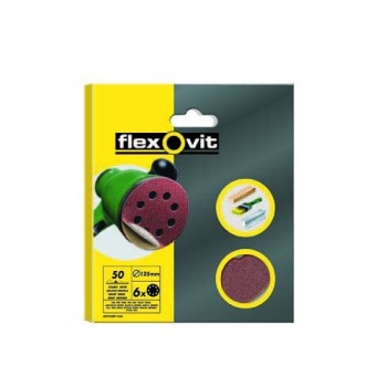 DISCO DE LIJA   VELGRIP Ø 150 6 AGUJEROS GR MEDIO 6 UDS