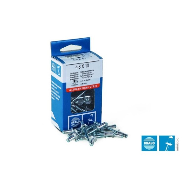 REMACHE    C/ALOMADA  INOX/INOX 04.0X12 MM  25 UDS