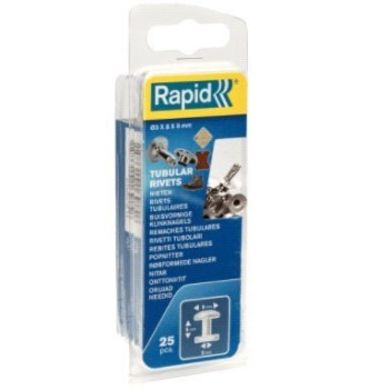 REMACHE    TUBULAR   3X10 MM PLATA 25 UDS