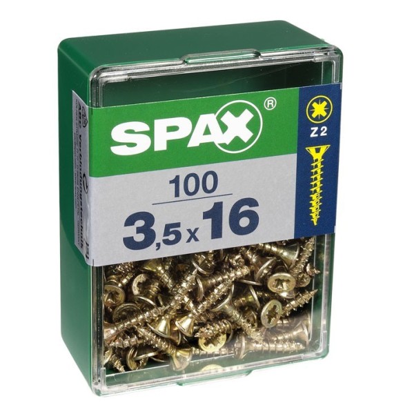 TIRAFONDO SPAX CABEZA PLANA PZ 4X20 YELLOX 20UDS