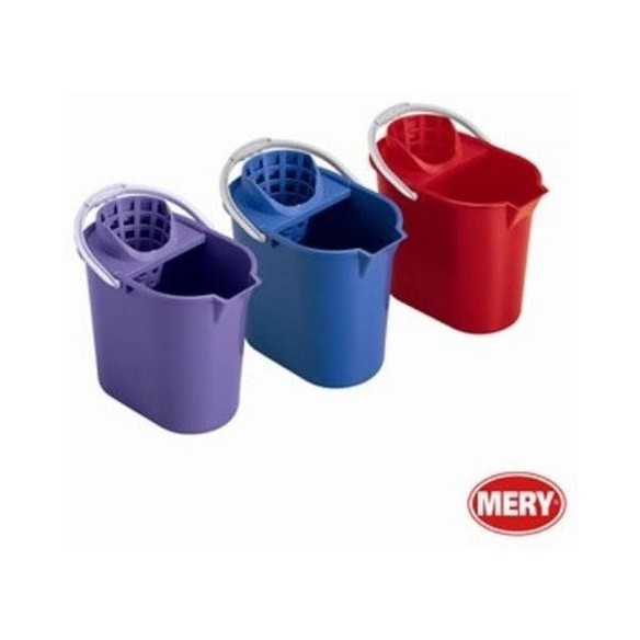 CUBO OVALADO CON ESCURRIDOR AZUL 12L