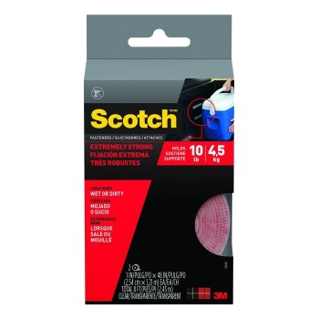 CINTA VELCRO EXTRAFUERTE REPOSICIONABLE SCOTCH 1.5 M X 19 MM TRANSPARENTE ROLLO 3 M