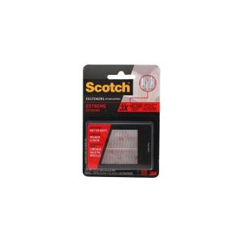 CINTA VELCRO EXTRAFUERTE REPOSICIONABLE SCOTCH 7.5 CM X 25 MM TRANSPARENTE TIRAS 3 M