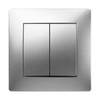 DOBLE CONMUTADOR HABITAT 15  EMPOTRAR      10 A 250 V      ALUMINIO  1 UD