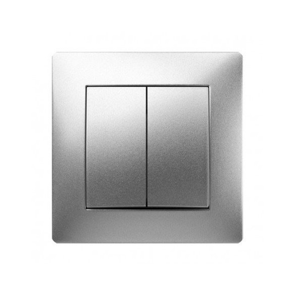 DOBLE CONMUTADOR HABITAT 15  EMPOTRAR      10 A 250 V      ALUMINIO  1 UD