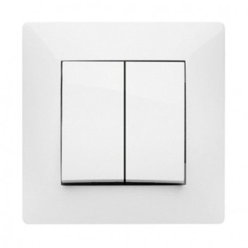 DOBLE CONMUTADOR HABITAT 15  EMPOTRAR      10 A 250 V      BLANCO  1 UD