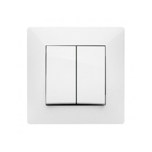 DOBLE CONMUTADOR HABITAT 15  EMPOTRAR      10 A 250 V      BLANCO  1 UD