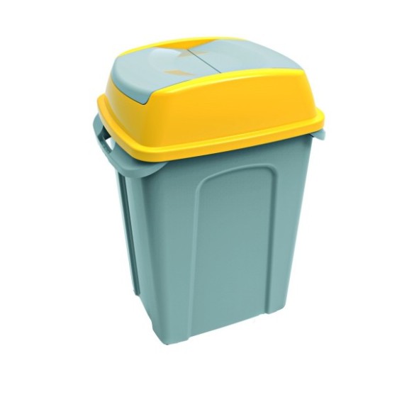 CONTENEDOR C/TAPA BASCULANTE 70L AMARILLO 4326 MAYA