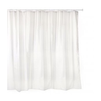 CORTINA DE BAÑO POLIESTER 220X200 cm BLANCO CON ANILLAS