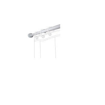 BARRA CORTINA DE BAÑO ALUMINIO RECTA EXTENSIBLE 140-250 cm BLANCA