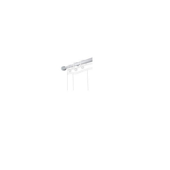 BARRA CORTINA DE BAÑO ALUMINIO RECTA EXTENSIBLE 140-250 cm BLANCA