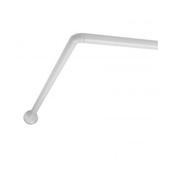 BARRA CORTINA DE BAÑO ALUMINIO CURVA EXTENSIBLE  80X100-150 cm BLANCA