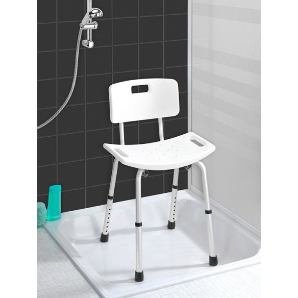 SILLA SECURA DUCHA ALTURA REGULABLE 130KG HOMOLOGADA TÜV/GS