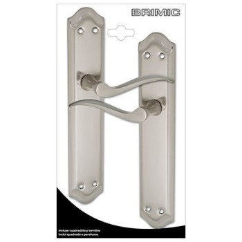 JUEGO MANILLA MICEL CON PLACA TIRADOR ACERO NIQUELADO