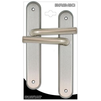 JUEGO MANILLA MICEL CON PLACA TIRADOR ACERO NIQUELADO