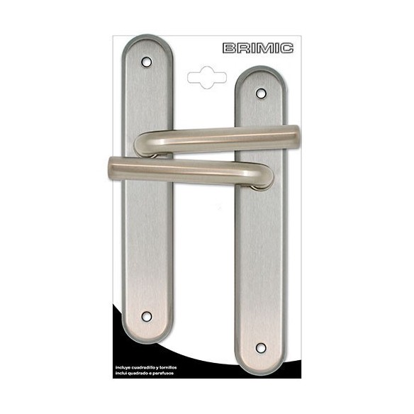 JUEGO MANILLA MICEL CON PLACA TIRADOR ACERO NIQUELADO