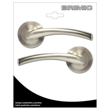 JUEGO MANILLA MICEL CON ROSETA TIRADOR CURVO ACERO NIQUELADO