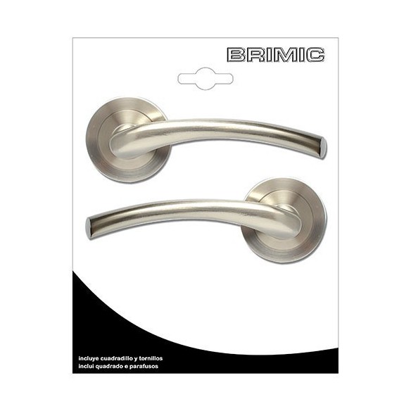 JUEGO MANILLA MICEL CON ROSETA TIRADOR CURVO ACERO NIQUELADO
