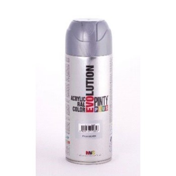 PINTURA EN SPRAY  PINTY PLUS EVOLUTION   PLATA EV150 BRILLANTE SPRAY  520ML