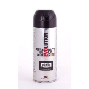 PINTURA EN SPRAY  PINTY PLUS EVOLUTION   NEGRO RAL 9005 BRILLANTE SPRAY  520ML