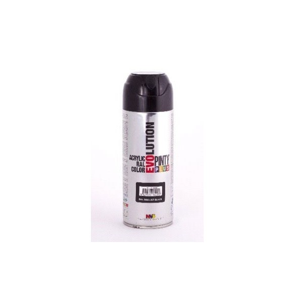 PINTURA EN SPRAY  PINTY PLUS EVOLUTION   NEGRO RAL 9005 BRILLANTE SPRAY  520ML