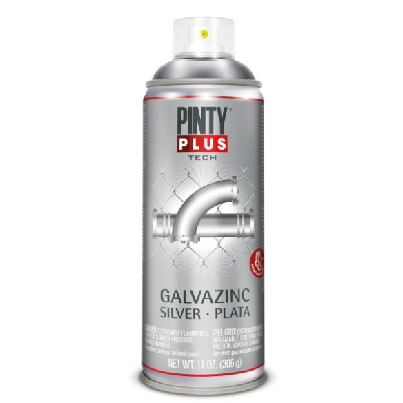 GALVANIZADO EN SPRAY PINTY PLUS TECH  PLATA 520ML