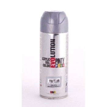 PINTURA EN SPRAY  PINTY PLUS EVOLUTION   PLATA RAL 9006 BRILLANTE SPRAY  520ML