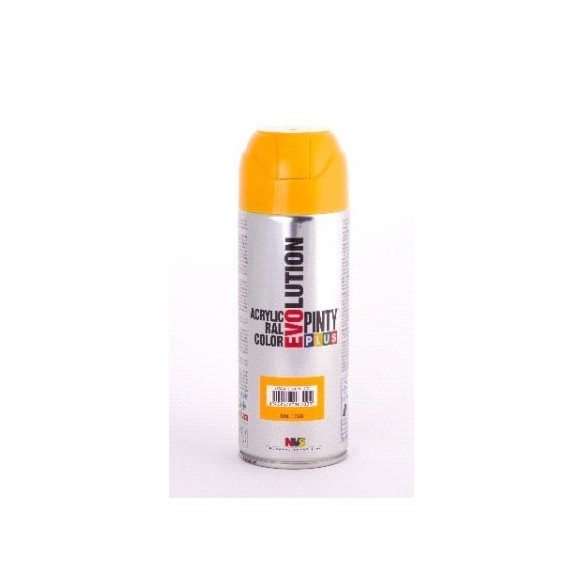 PINTURA EN SPRAY  PINTY PLUS EVOLUTION   AMARILLO RAL 1028 BRILLANTE SPRAY  520ML