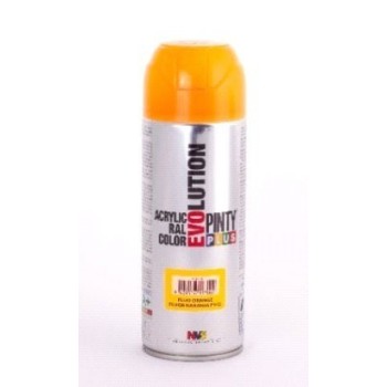 PINTURA EN SPRAY  PINTY PLUS EVOLUTION   NARANJA F143 FLUORESCENTE SPRAY  520ML
