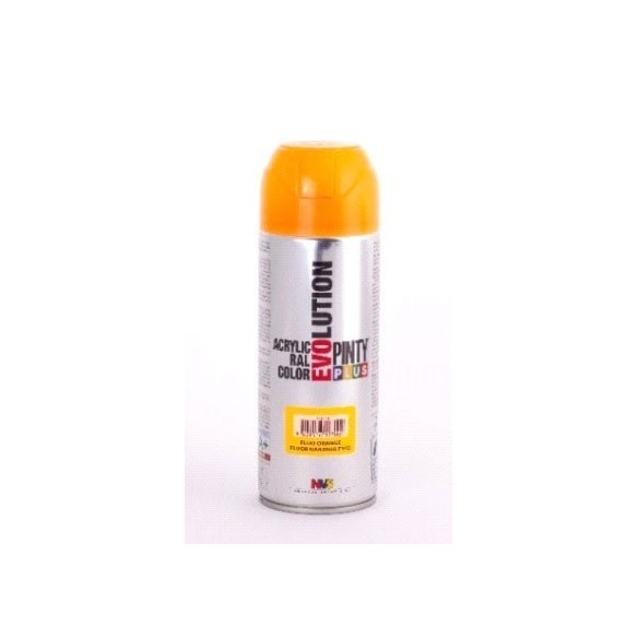 PINTURA EN SPRAY  PINTY PLUS EVOLUTION   NARANJA F143 FLUORESCENTE SPRAY  520ML