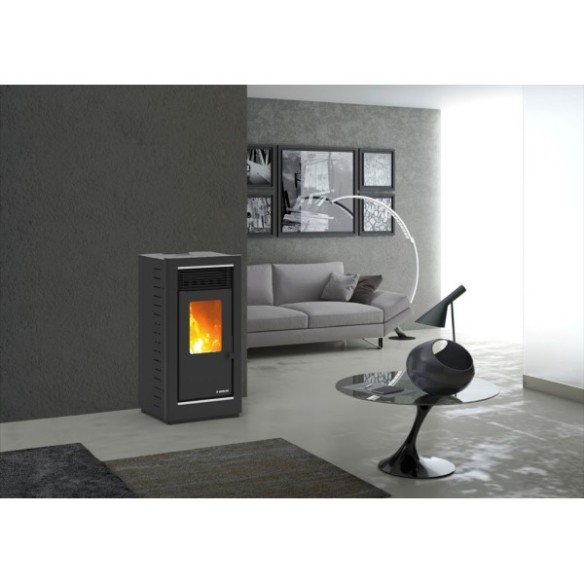 ESTUFA PELLET GRAZ S PLUS G2002P KARMEK ONE 10 KW RENDIM 85-88% NEGRA