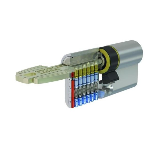 CILINDRO SEGURIDAD T60 30X40 NIQUEL  5LLAVES LEVA CORTA
