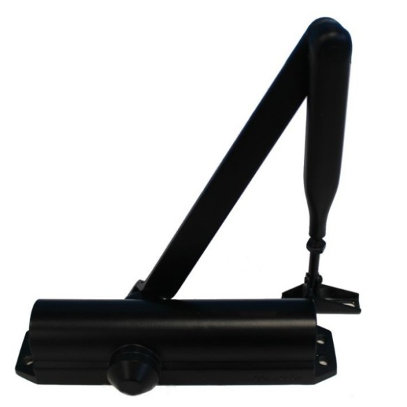 CIERRAPUERTAS DC120 CON BRAZO ARTICULADO CON RETENCION COLOR NEGRO