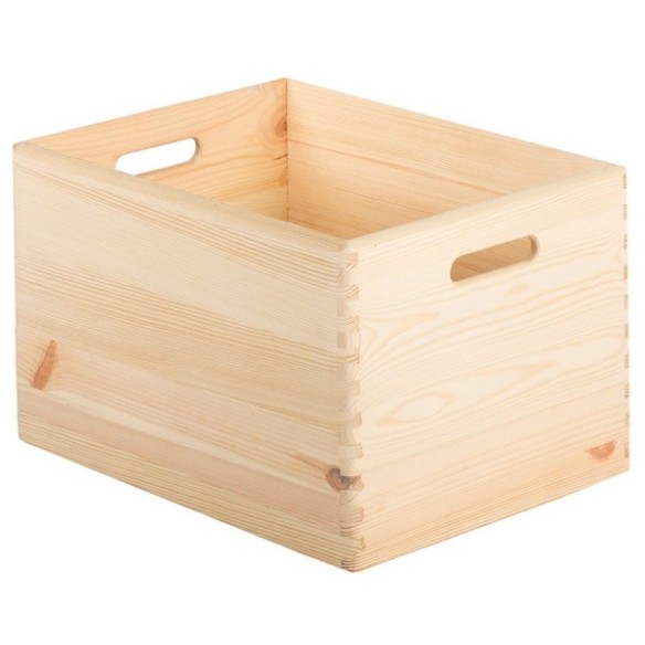 CAJA DE MADERA DE PINO MACIZO SIN TAPA SIN BARNIZ 40X30X23