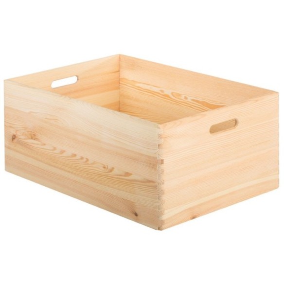 CAJA DE MADERA DE PINO MACIZO SIN TAPA SIN BARNIZ 60X40X23