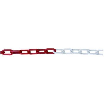 CADENA SEÑALIZACION PLASTICO 25 M X 8MM BLANCA ROJA