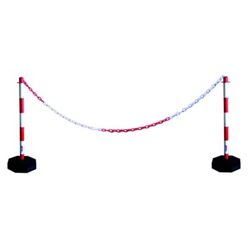 POSTE Y BASE SEÑALIZACION 100 CM ROJO BLANCO