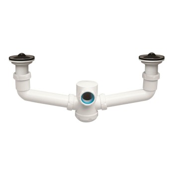 SIFON CURVO DOBLE EXTENSIBLE FREGADERO JIMTEN S-10 CON VALVULA 63 MM