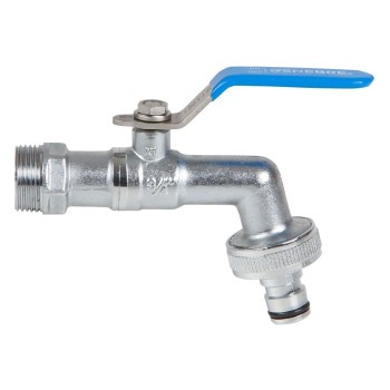 GRIFO ESFERA LATÓN MANETA INOX MM 1/2-3/4 PN16 MANGUERA C/ACOPLE RÁPIDO