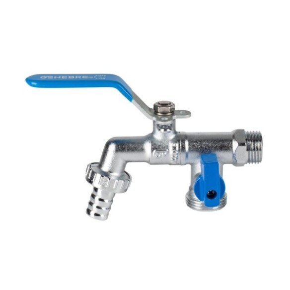 GRIFO ESFERA LATÓN M/DOBLE SALIDA MM 1/2-3/4/3/4 PN16 MANGUERA C/TOMA ABRAZADERA