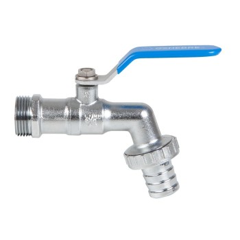 GRIFO ESFERA LATÓN MM 1/2-3/4 PN16 MANGUERA C/TOMA ABRAZADERA