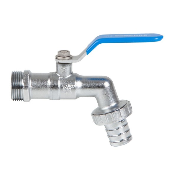 GRIFO ESFERA LATÓN MM 1/2-3/4 PN16 MANGUERA C/TOMA ABRAZADERA