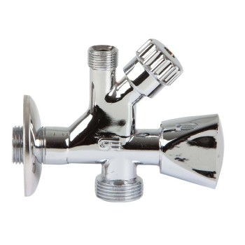 VÁLVULA MIXTA LATÓN M/DOBLE SALIDA MM 1/2 /3/4 3/8  PN16 LAVADORA – LAVABO