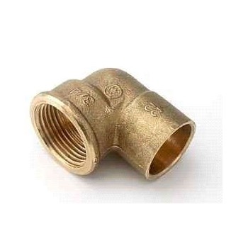 CODO MIXTO LATON ROSCA HEMBRA COBRE 90 GR 15MM X 1/2