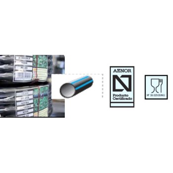 TUBO CAUDAL PE 100 HD 10 BAR ALIMENTARIO Ø 25MM R-25M