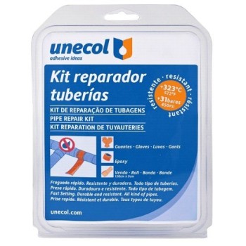 REPARADOR TUBERÍAS UNIVERSAL KIT CON VENDAS GUANTES Y EPOXI