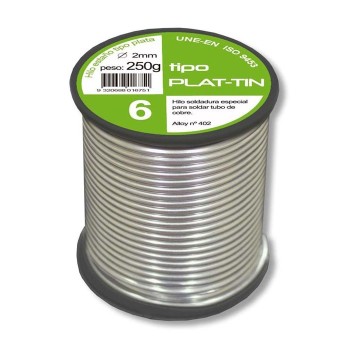 HILO DE SOLDAR PLAT-TIN SN/CU TIPO PLATA 6 Ø2MM. 250G