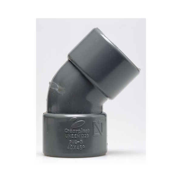 CODO 45º HEMBRA PVC EVACUACION CREARPLAST 33 MM